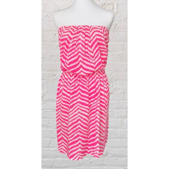 Lilly Pulitzer Pink Strapless Zebra Print Dress! EUC! Size Medium! - Picture 2 of 6